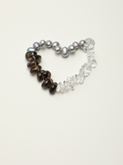 Silver Glow · Smoky Quartz, Grey Pearl & Crushed Ice Quartz Bracelet