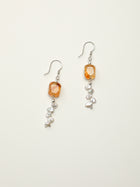 Warm Crystal Strand · Brazilian Citrine & Petal Baroque Pearl Earrings