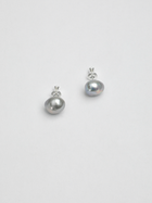 Silver Mist · Grey Baroque Freshwater Pearl Stud Earrings