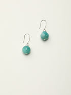 Verdant Peak · Amazonite Sphere & Freshwater Seed Pearl Earrings