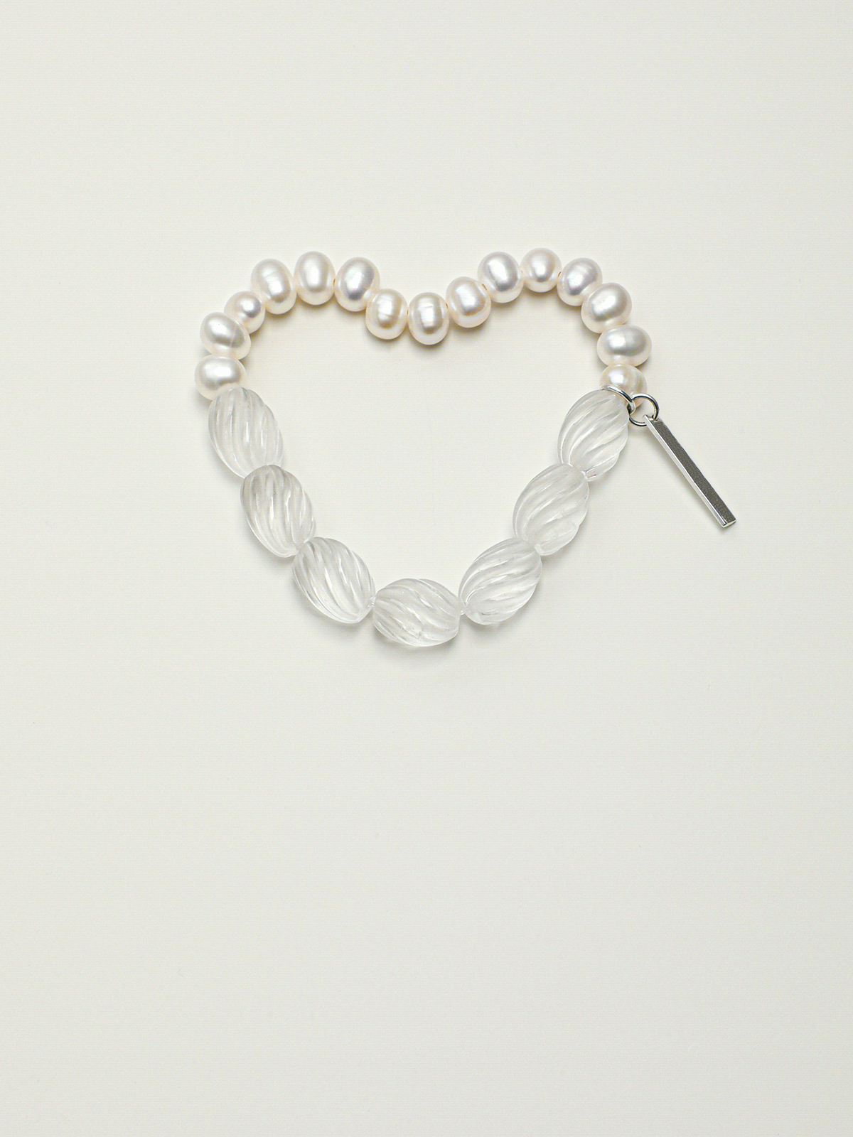 Pure Light · Spiral Clear Quartz & White Pearl Bracelet