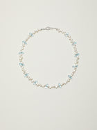 Crystalline Ripples · Blue Topaz & Organic Pearl Necklace