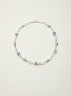 Glacial Waves · Blue Dumortierite & Clear Quartz Necklace