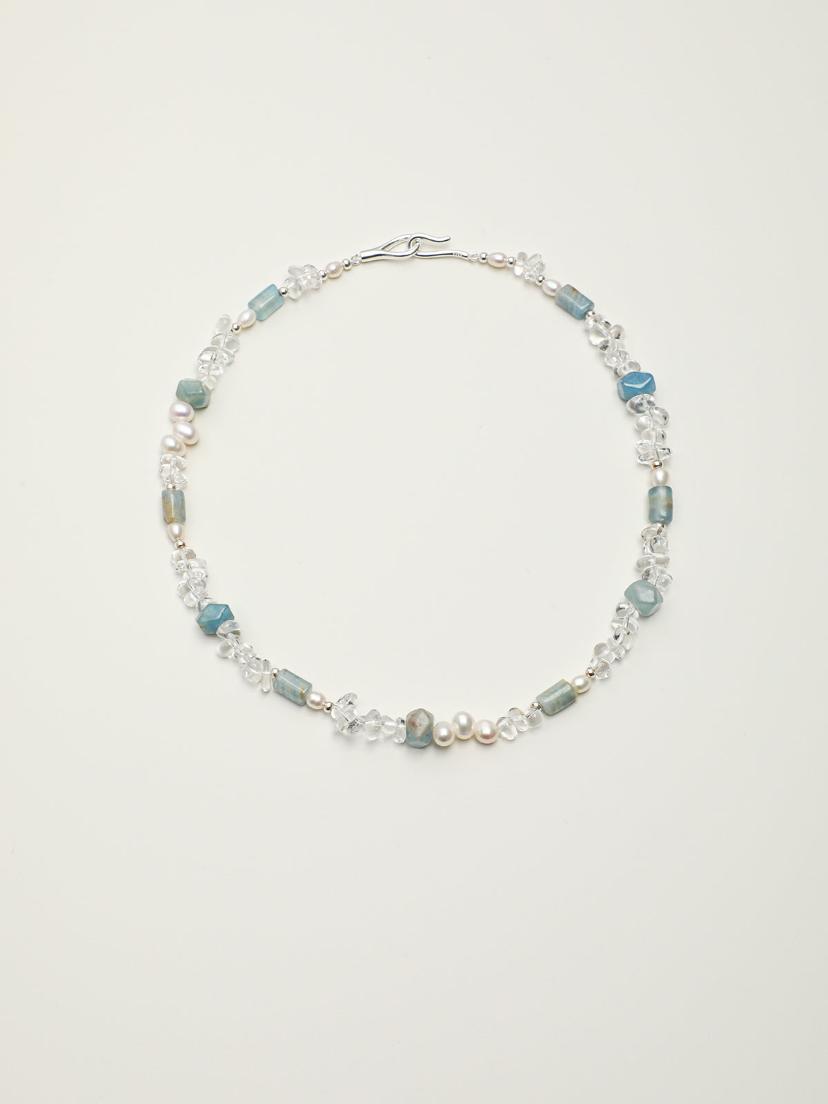Glacial Waves · Blue Dumortierite & Clear Quartz Necklace