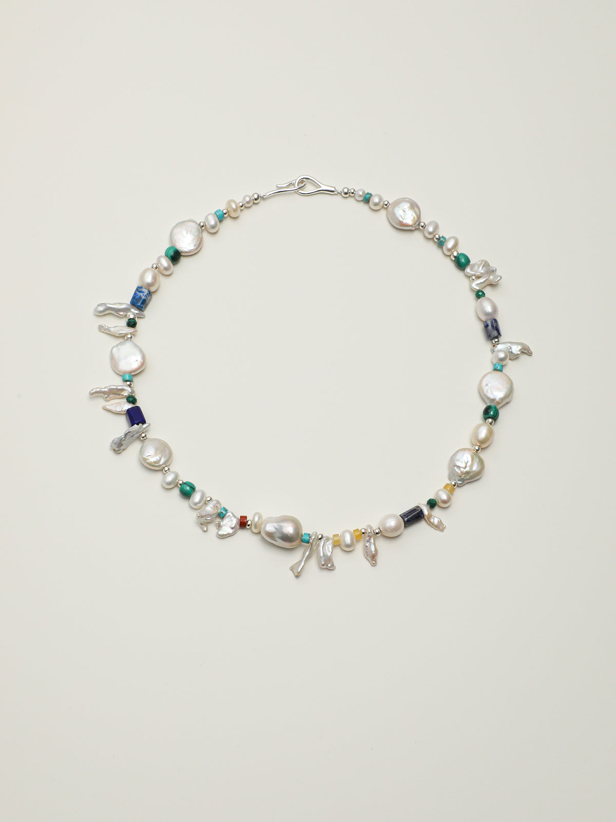 Forest Isle Cadence · Baroque Pearl & Multi-Gemstone Necklace