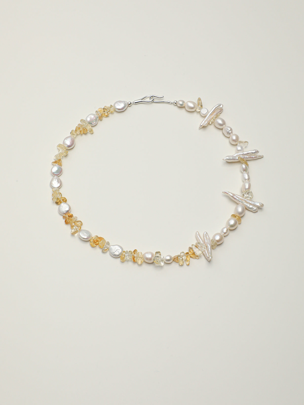 Golden Grain · Citrine & Organic Pearl Necklace