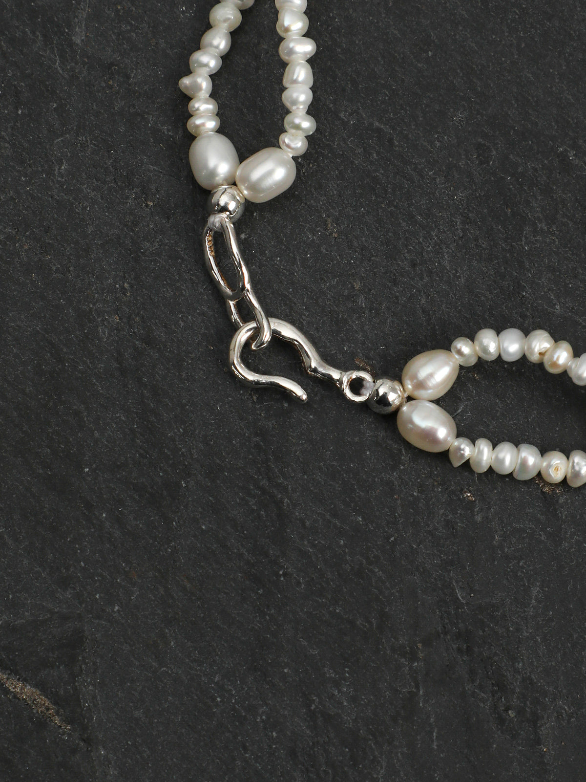 Prismatic Pebbles · Multi-Gemstone, Woven Pearl & Silver Bracelet