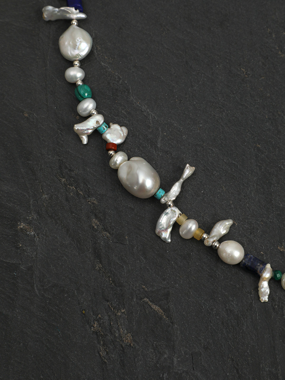 Forest Isle Cadence · Baroque Pearl & Multi-Gemstone Necklace