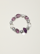Ice Violet · Amethyst, Double-Terminated Quartz & Grey Pearl Bracelet