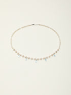 Ocean Tears · Blue Topaz & Pearl Drop Necklace