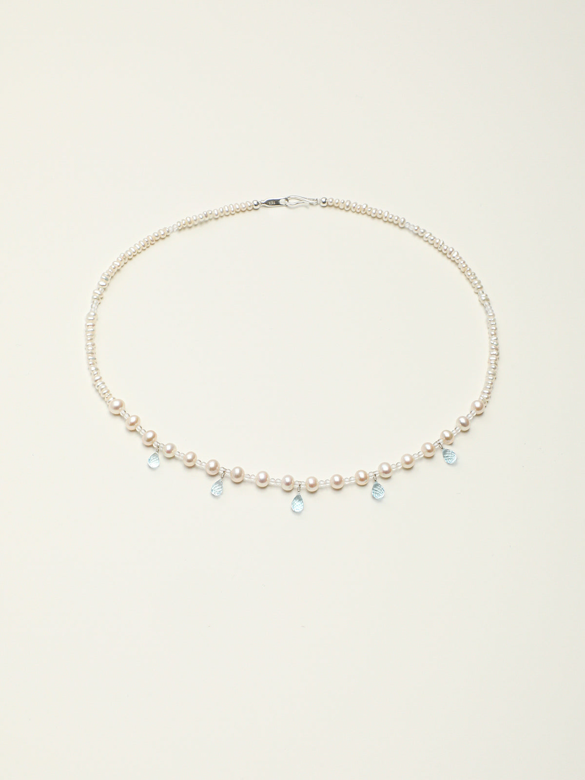 Ocean Tears · Blue Topaz & Pearl Drop Necklace
