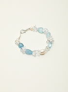 Ice Blue · Aquamarine, "Crushed Ice" Quartz & Pearl Bracelet