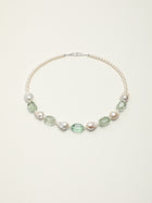 Misty Jade Waves · Green Quartz & Baroque Pearl Necklace