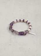 Violet Echo · Freeform Amethyst & Pearl Bracelet