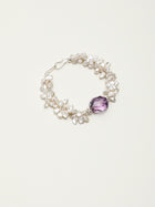 Violet Dew · Amethyst & Petal Baroque Pearl Bracelet