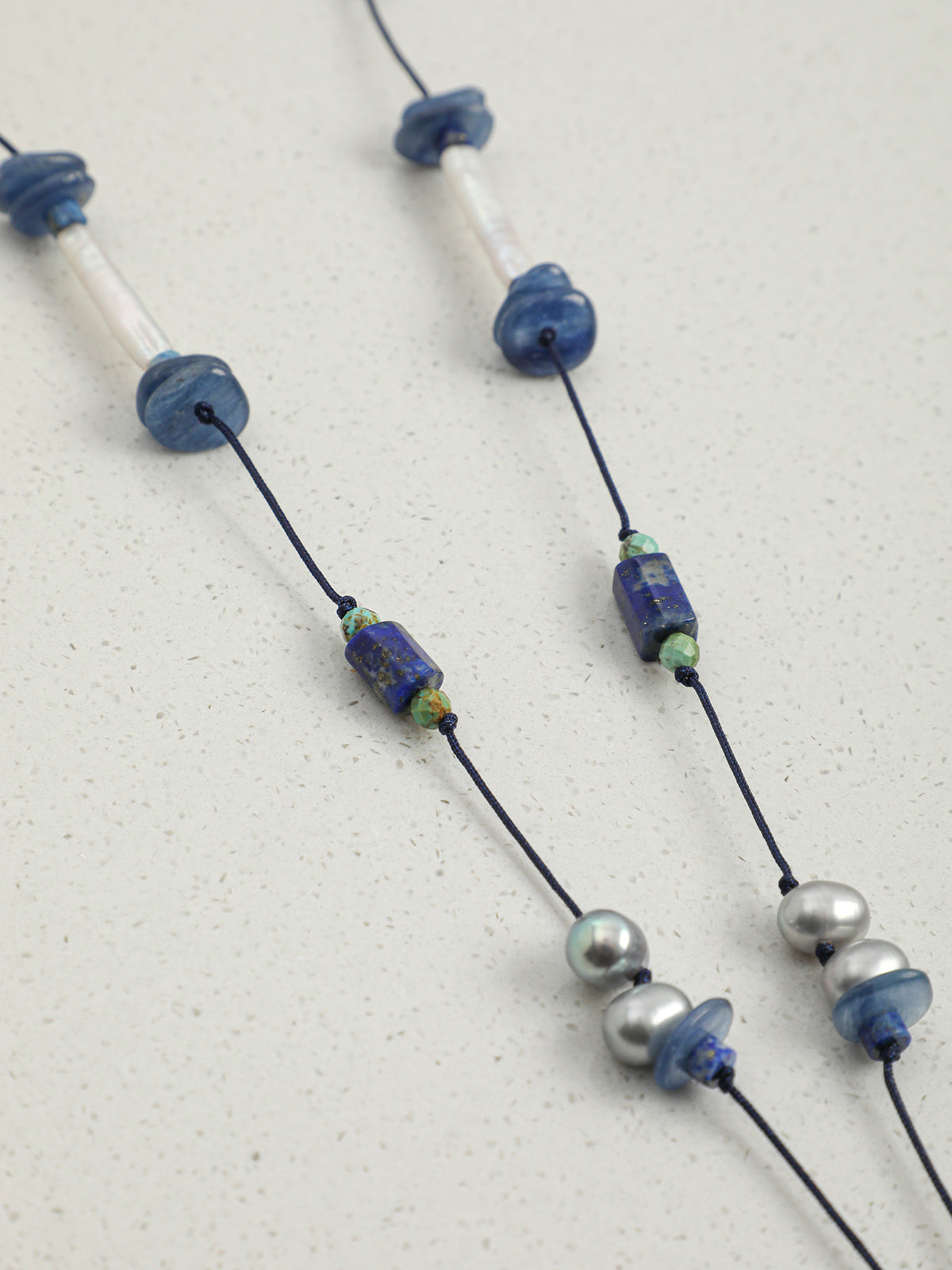 Indigo Shadow · Lapis Lazuli & Statement Baroque Pearl Long Necklace