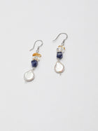 Water Shadow · Citrine, Sodalite, Quartz & Baroque Pearl Earrings