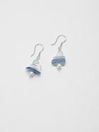 Azure Snow Shadow · Aquamarine, Kyanite, Clear Quartz & Pearl Earrings