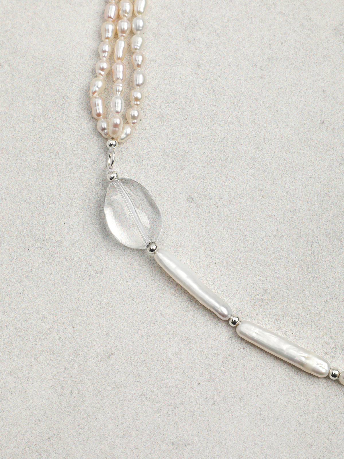 Luminous Flow · Citrine & Organic Pearl Long Necklace