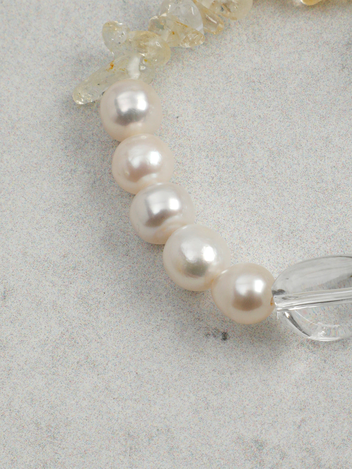 Amber Moon · Clear Quartz, Citrine & Pearl Bracelet