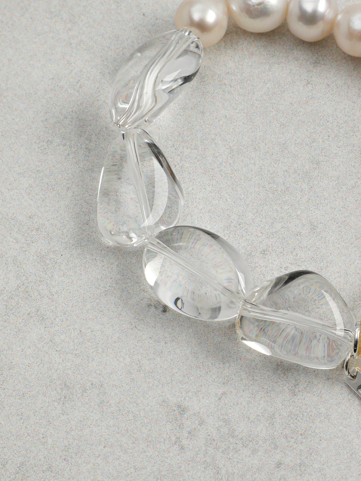 Amber Moon · Clear Quartz, Citrine & Pearl Bracelet