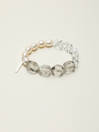 Snowy Verdant · Green Quartz, Clear Quartz & Pearl Bracelet