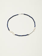 Starry Indigo · Lapis Cube & Off-Center Baroque Pearl Necklace