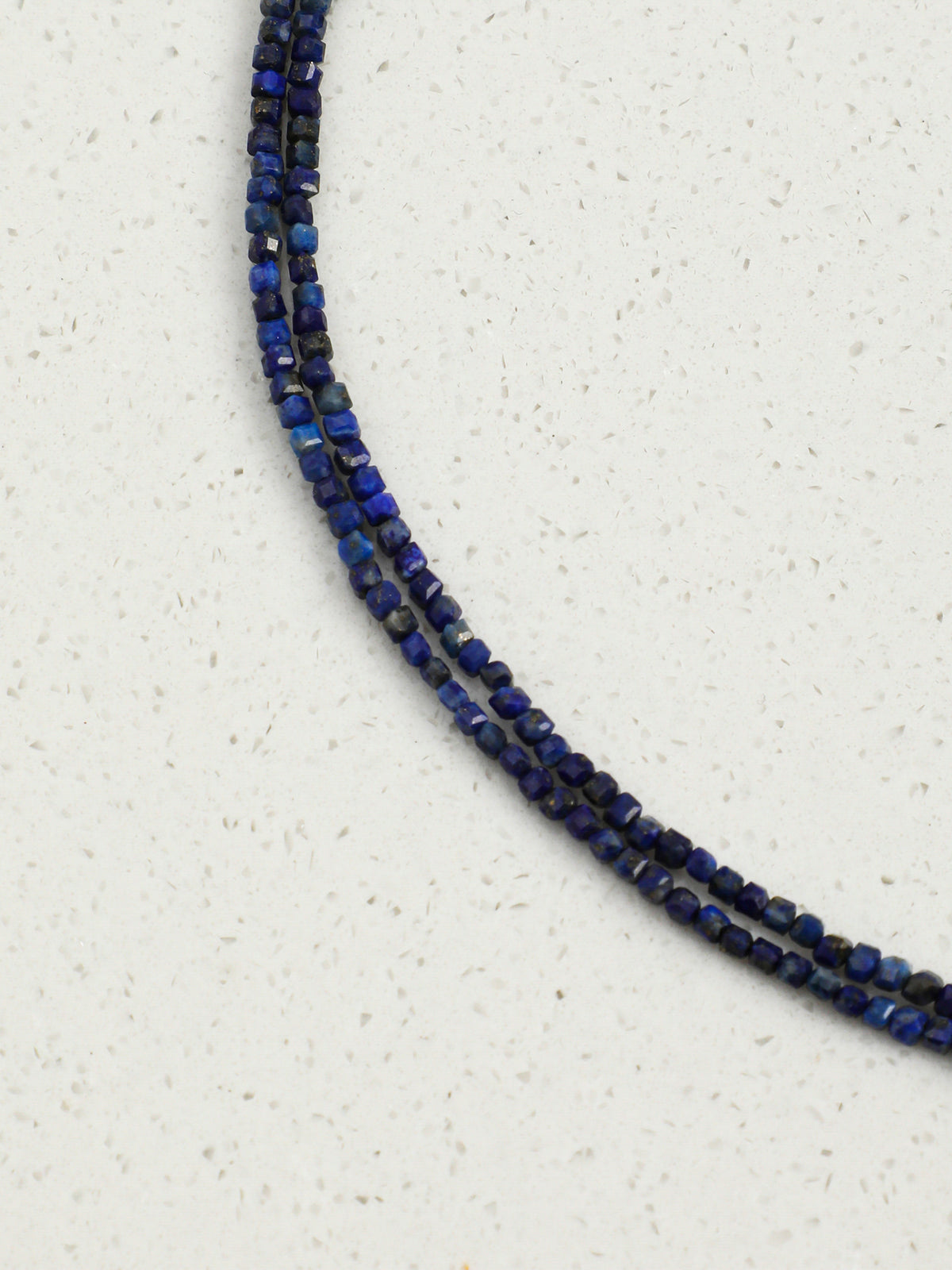 Starry Indigo · Lapis Cube & Petal Pearl Long Strand