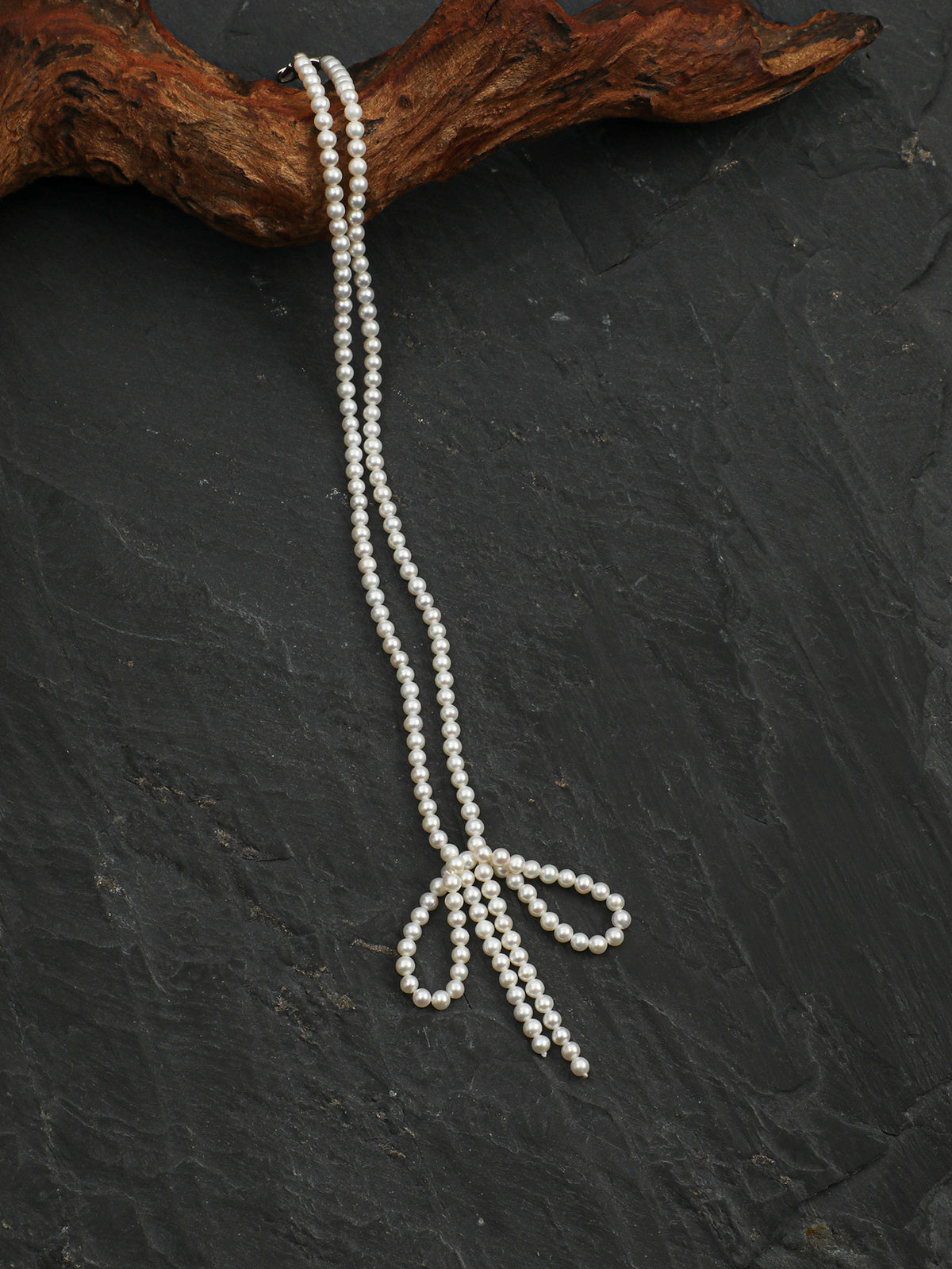 White Tide · Seed Pearl Bow Choker