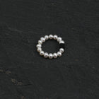 Illusion Pearl · Jet Black Agate Cube & Seed Pearl Stretch Ring