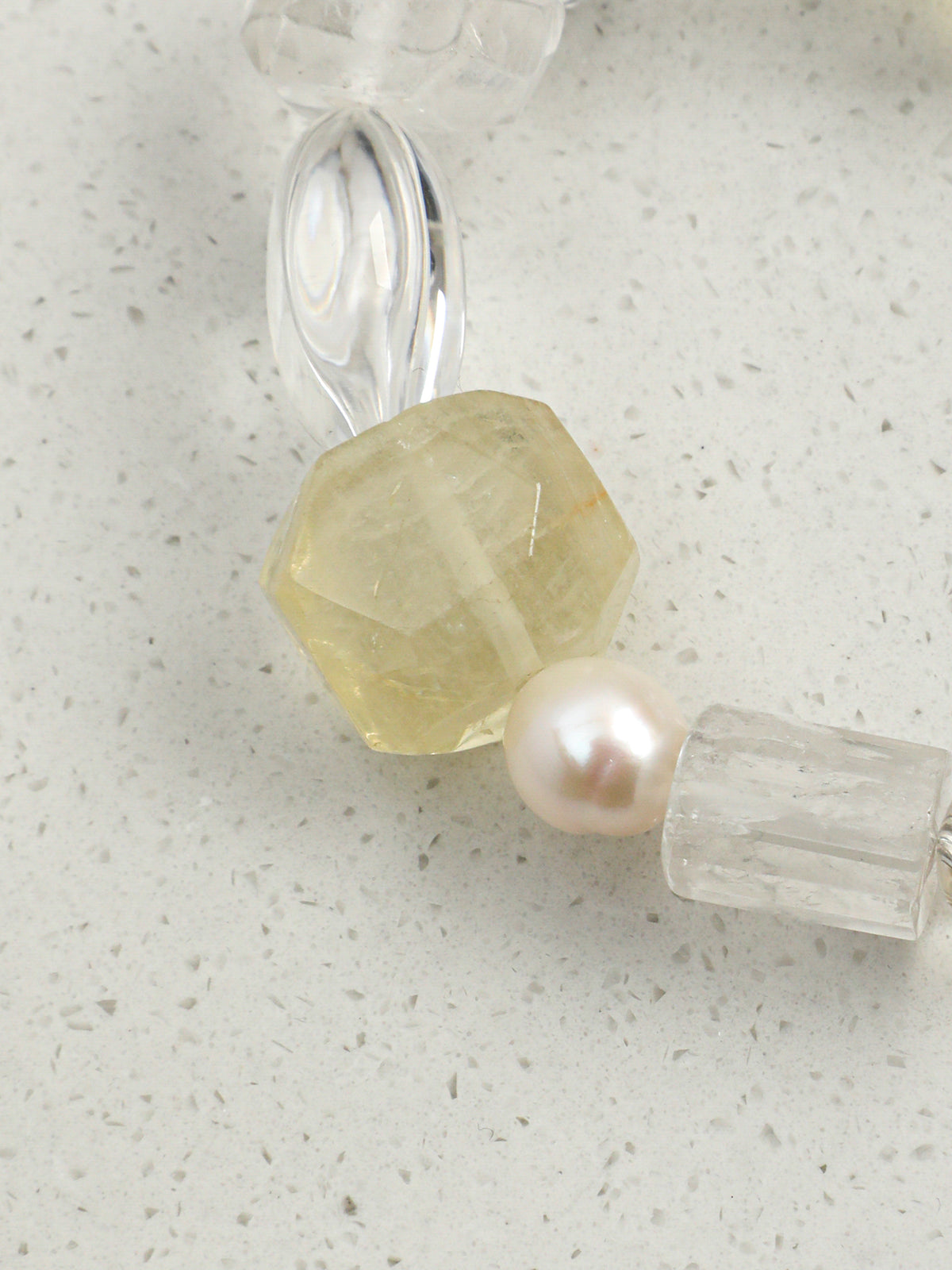 Sunlit Prism · Citrine, Clear Quartz & Pearl Multi-Cut Bracelet