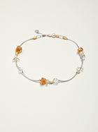 Luminous Prism - Citrine & Clear Quartz Silver Necklace
