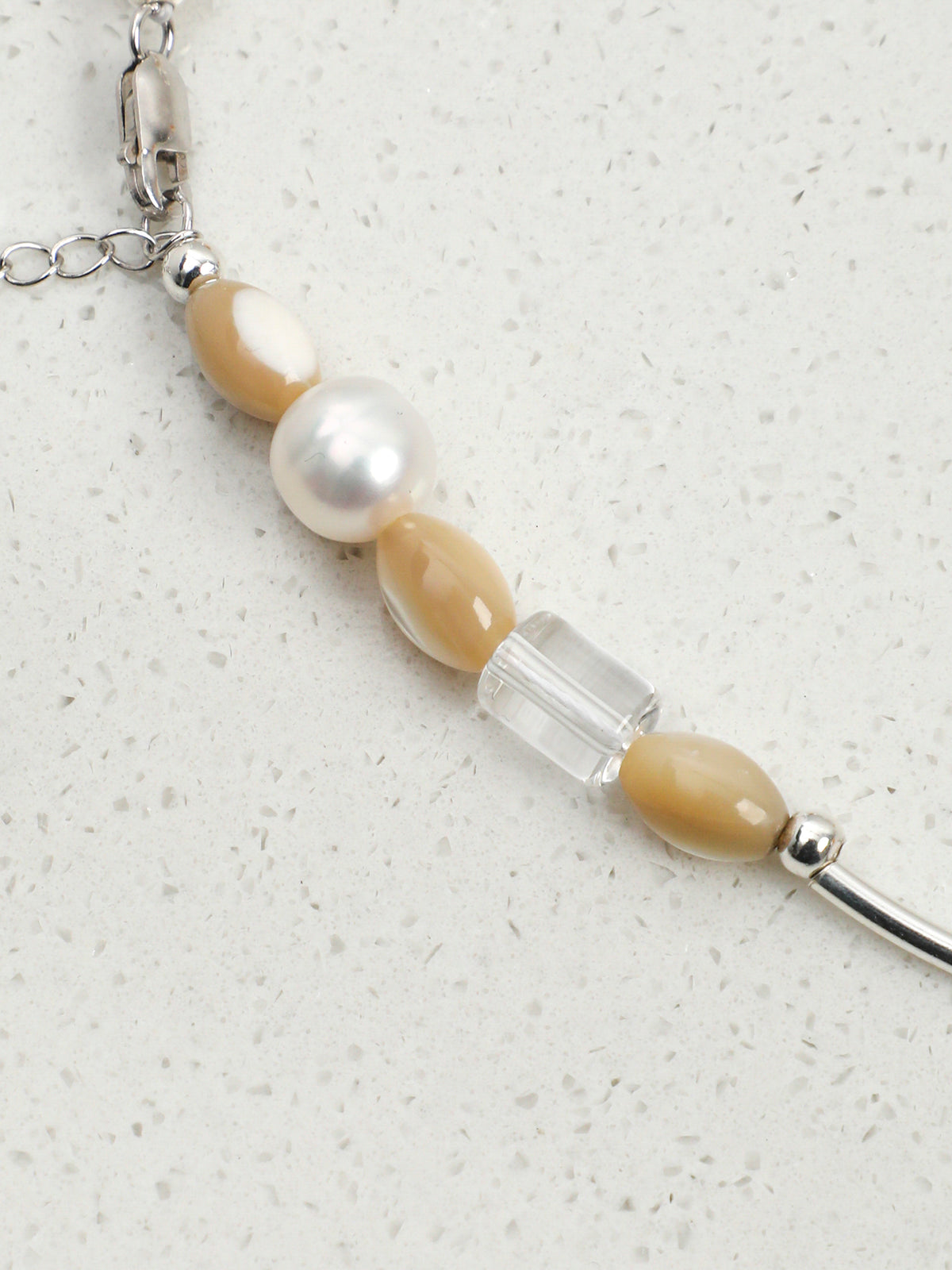 Luminous Prism - Citrine & Clear Quartz Silver Necklace