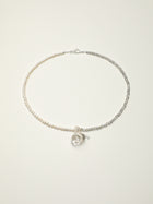 Wandering Shadow · Clear Quartz & Pearl Pendant Necklace