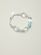 Azure Ripple · Larimar, Clear Quartz & Pearl Bracelet