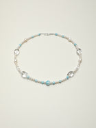 Sunlit Stream · Larimar & Clear Quartz Necklace