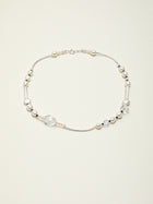 Monochrome Rhythm · Clear Quartz & Pearl Necklace