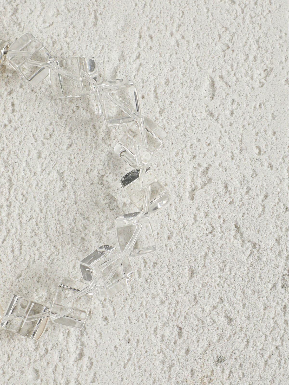 Lunar Cube · Clear Quartz & Freshwater Pearl Bracelet