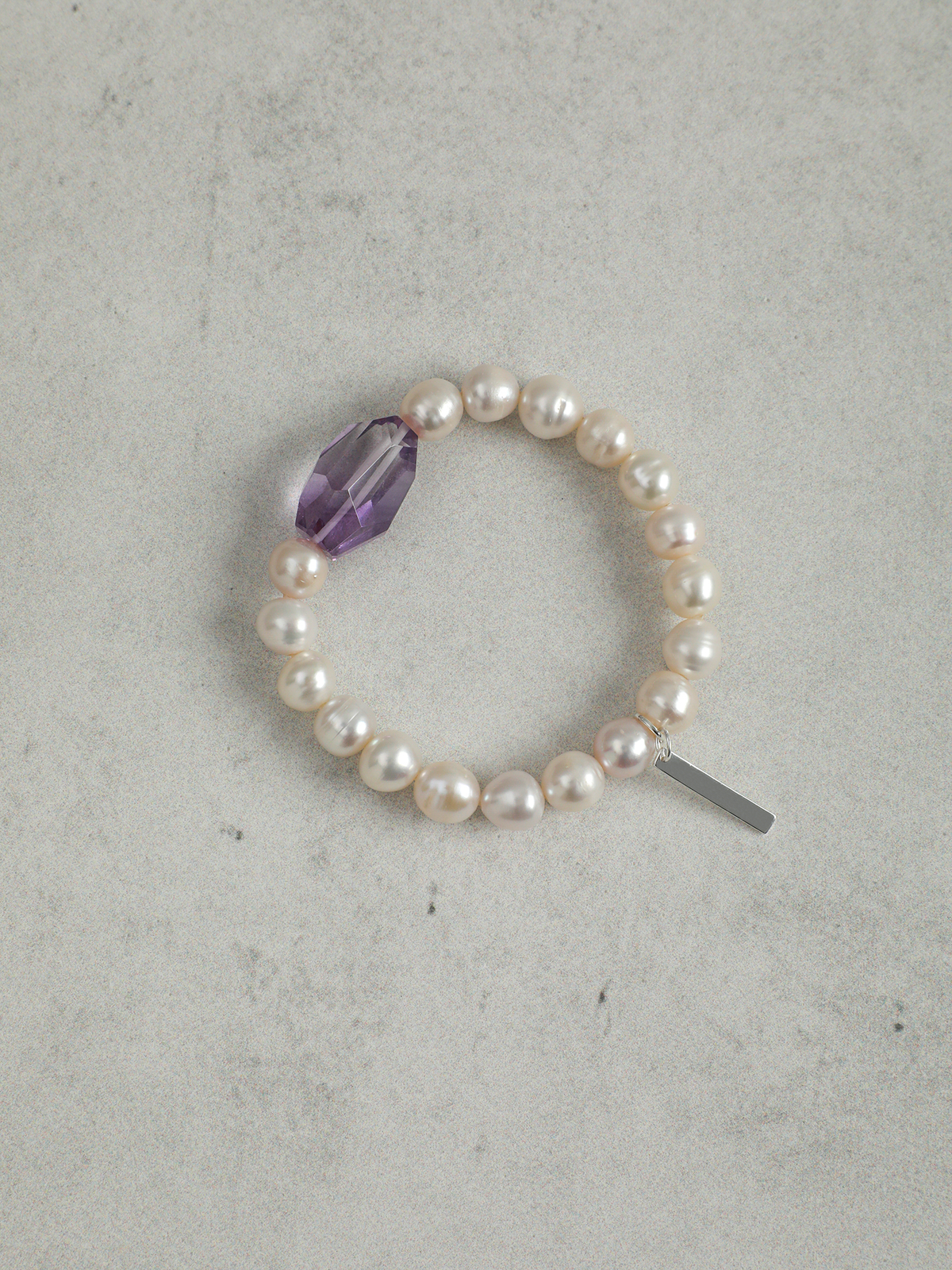 Purple Mist · Freeform Amethyst & Freshwater Pearl Bracelet