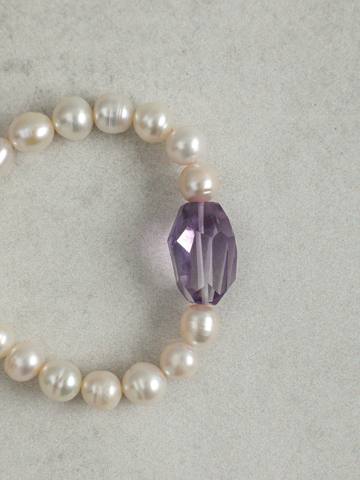 Purple Mist · Freeform Amethyst & Freshwater Pearl Bracelet