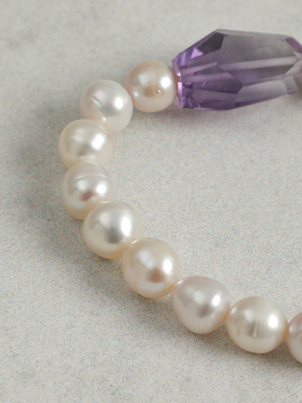Purple Mist · Freeform Amethyst & Freshwater Pearl Bracelet